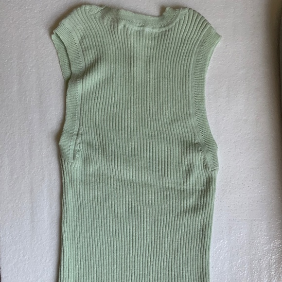 Free Assembly Women's Ribbed Cotton Sweater Tank Top Size Medium in Pastel Green - Picture 8 of 8